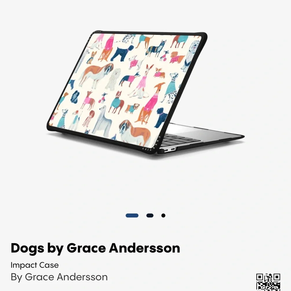 Casetify Impact Case - Cream Background with Blue, Pink, Orange, Brown Dogs